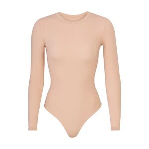 SKIMS Fits Everybody Long Sleeve Crew Neck Bodysuit size XS color Mica
